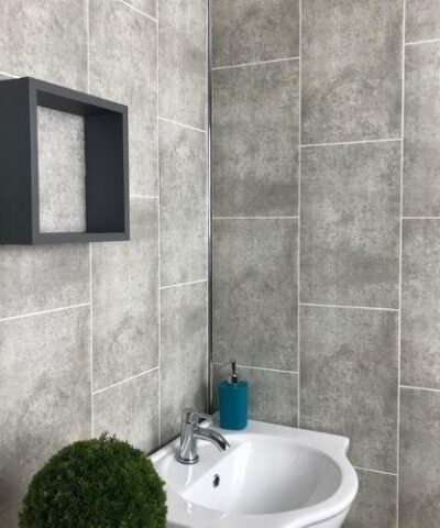 Concrete Grey Cutline Wet Wall Panels 250mm x 2700mm x 8mm