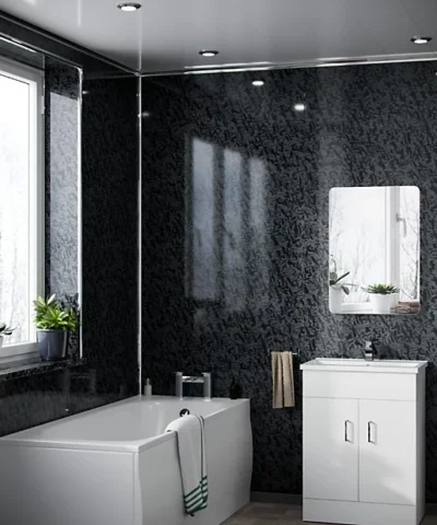 Pearlescent Black Wet Wall Panels